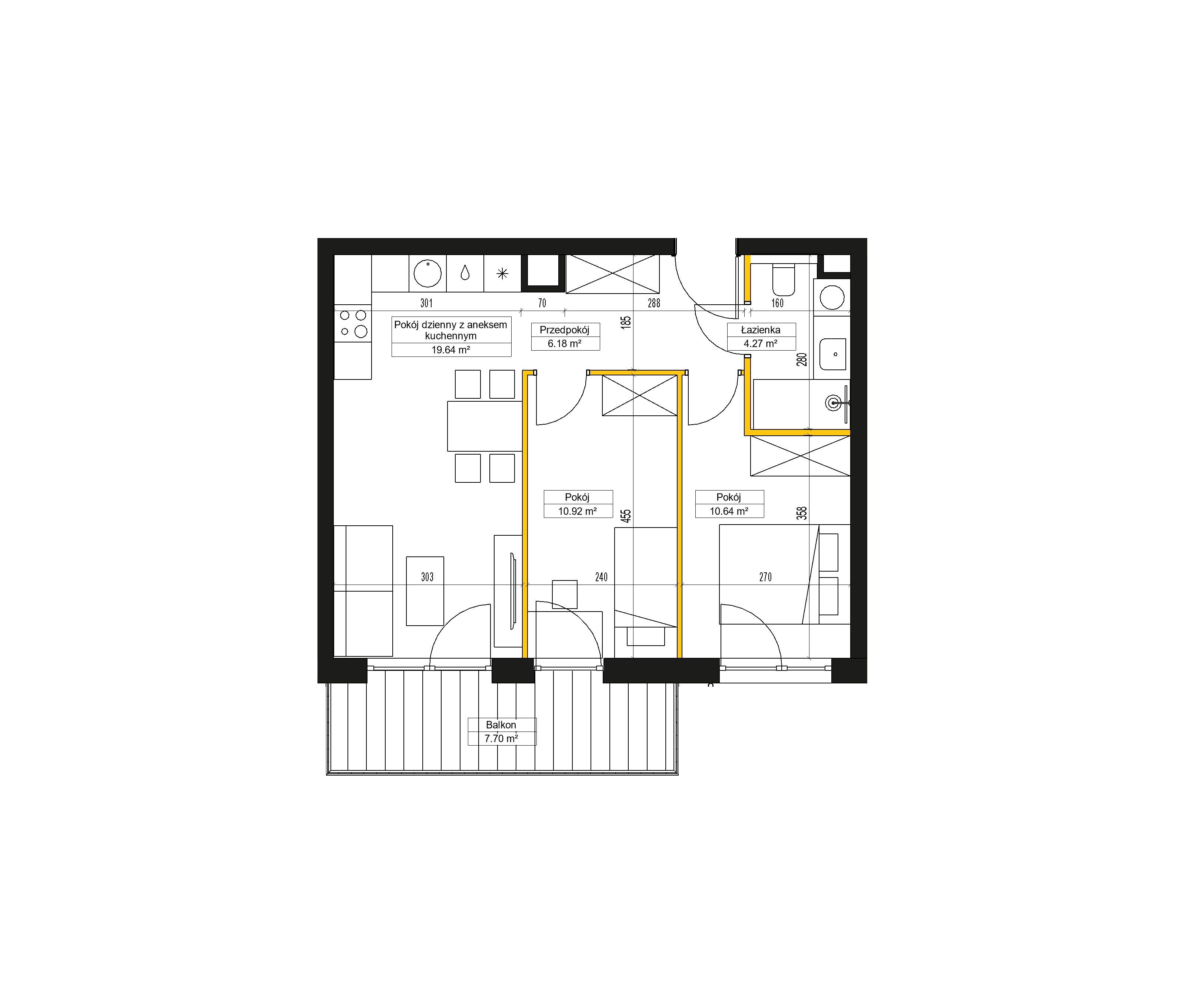 Rzut mieszkania D/22